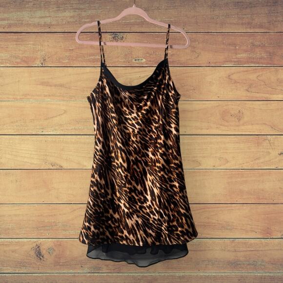 Forever 21 Leopard Print Satin Slip Dress, Large - Picture 2 of 11